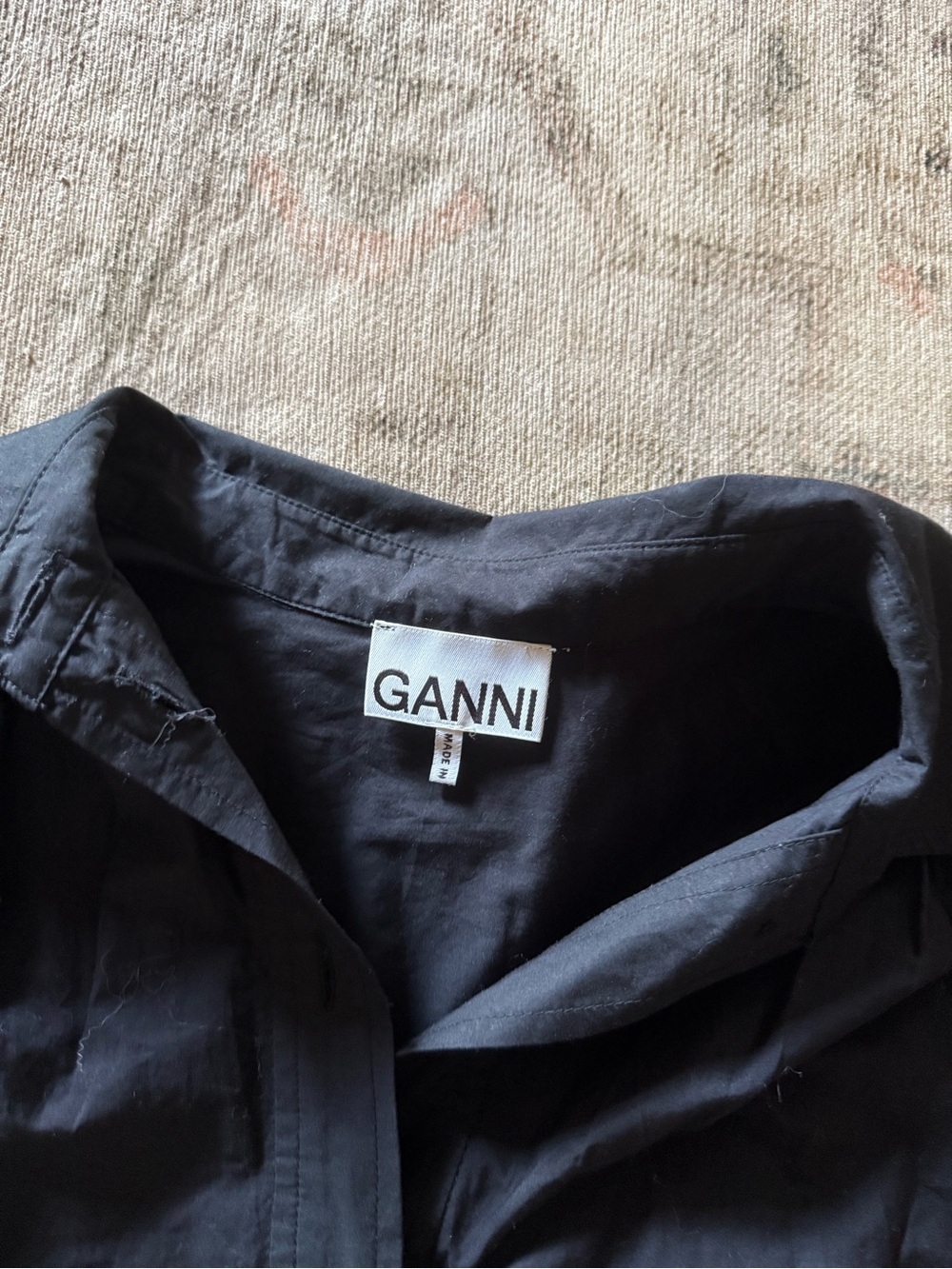 Ganni Black Button-Front Shirt Dress - Picture 4 of 4